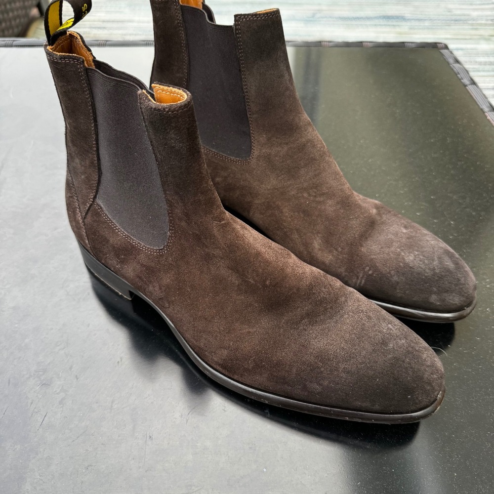 Doucal's Italian Suede Chelsea Boots Mens Brown Luxury Pull On Ankle Boot